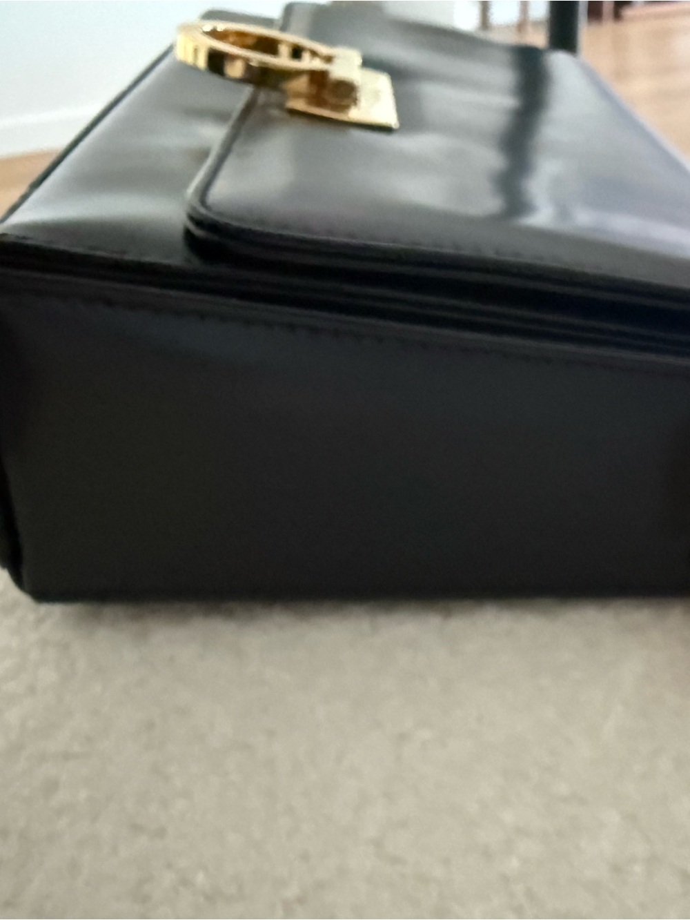 Salvatore Ferragamo Black Leather Crossbody with Gold Gancini Hardware - Picture 3 of 9